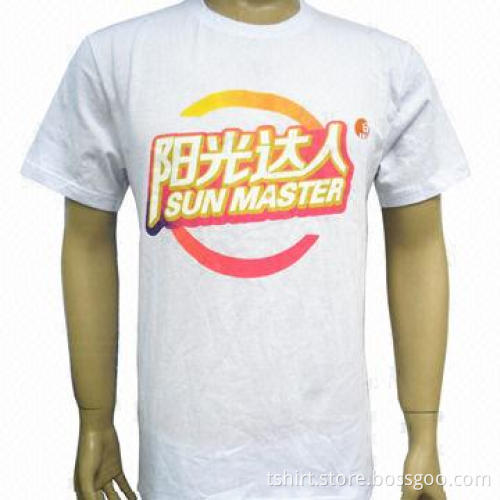 Men white t shirt, promotional clothing, short sleeve garment